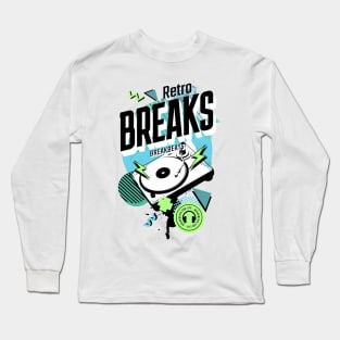 BREAKBEAT  - Retro Breaks Y2K (black/blue/green) Long Sleeve T-Shirt